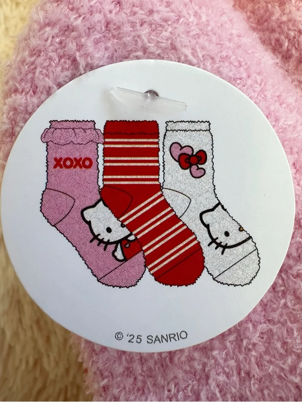 NEW Sanrio Hello Kitty Pack of 3 Valentine’s Day Gift Plush Socks - Picture 4 of 17